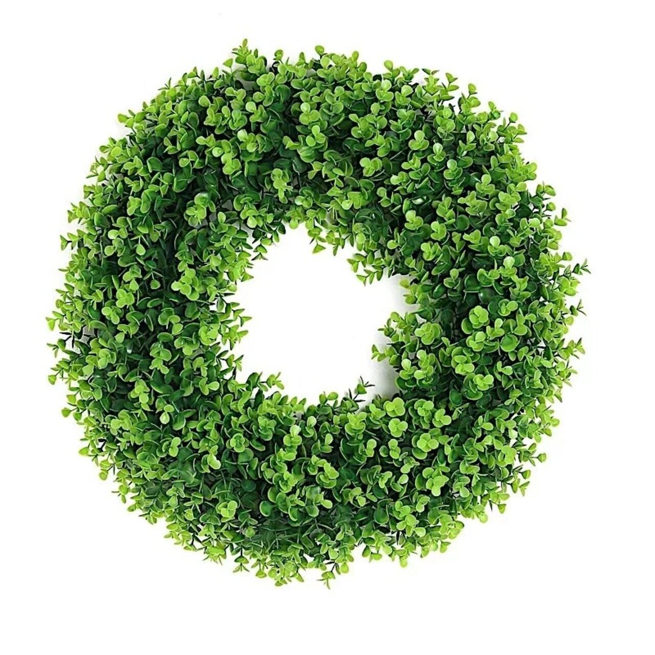 2 Green 21" Wreaths Artificial Eucalyptus Leaves Candle Rings Party Decorations